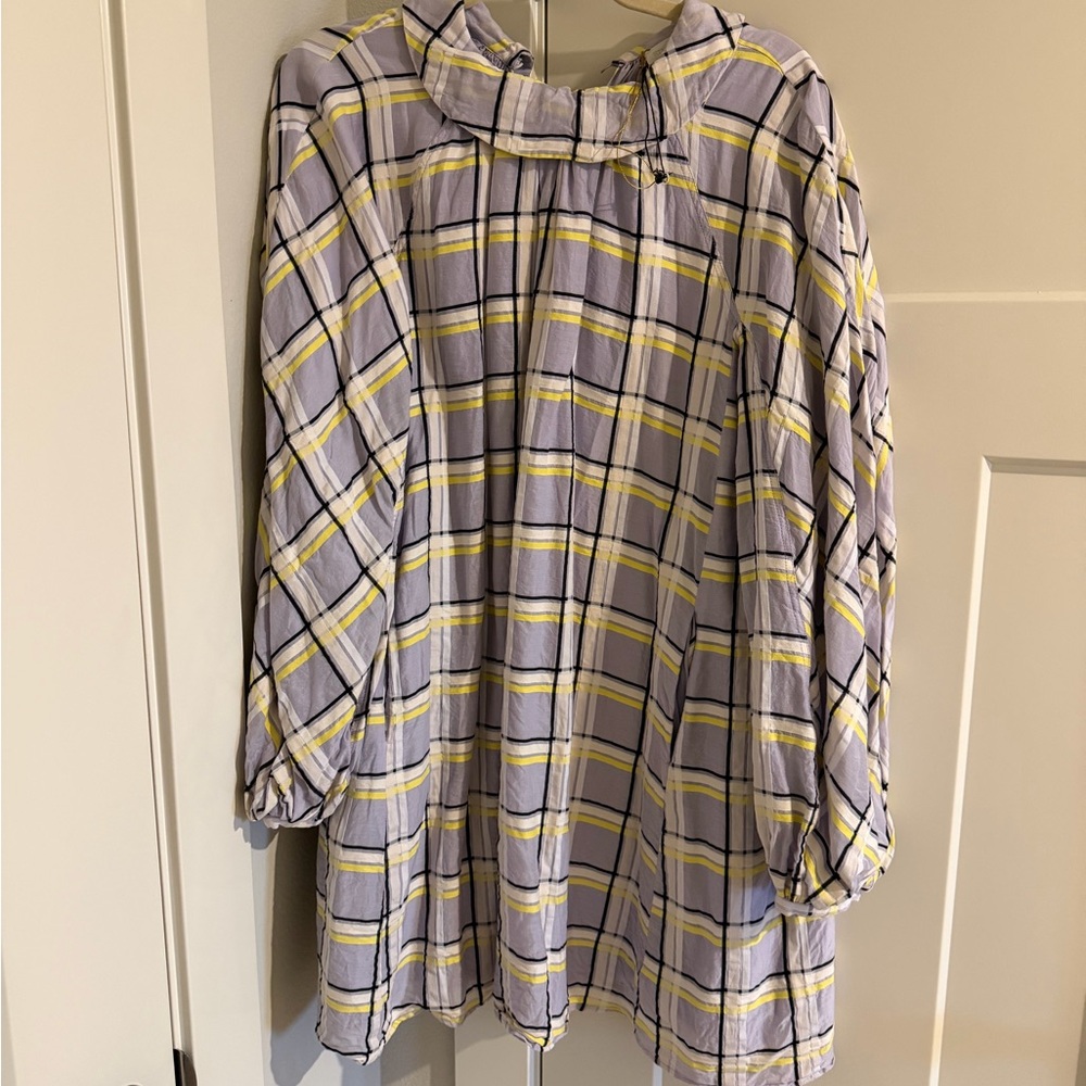 STINE GOYA Plaid dress in Yellow and Purple